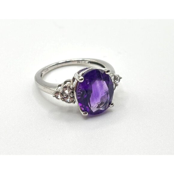Amethyst Gemstone Ring Sterling Silver 925 Size 7.5 - Picture 1 of 12